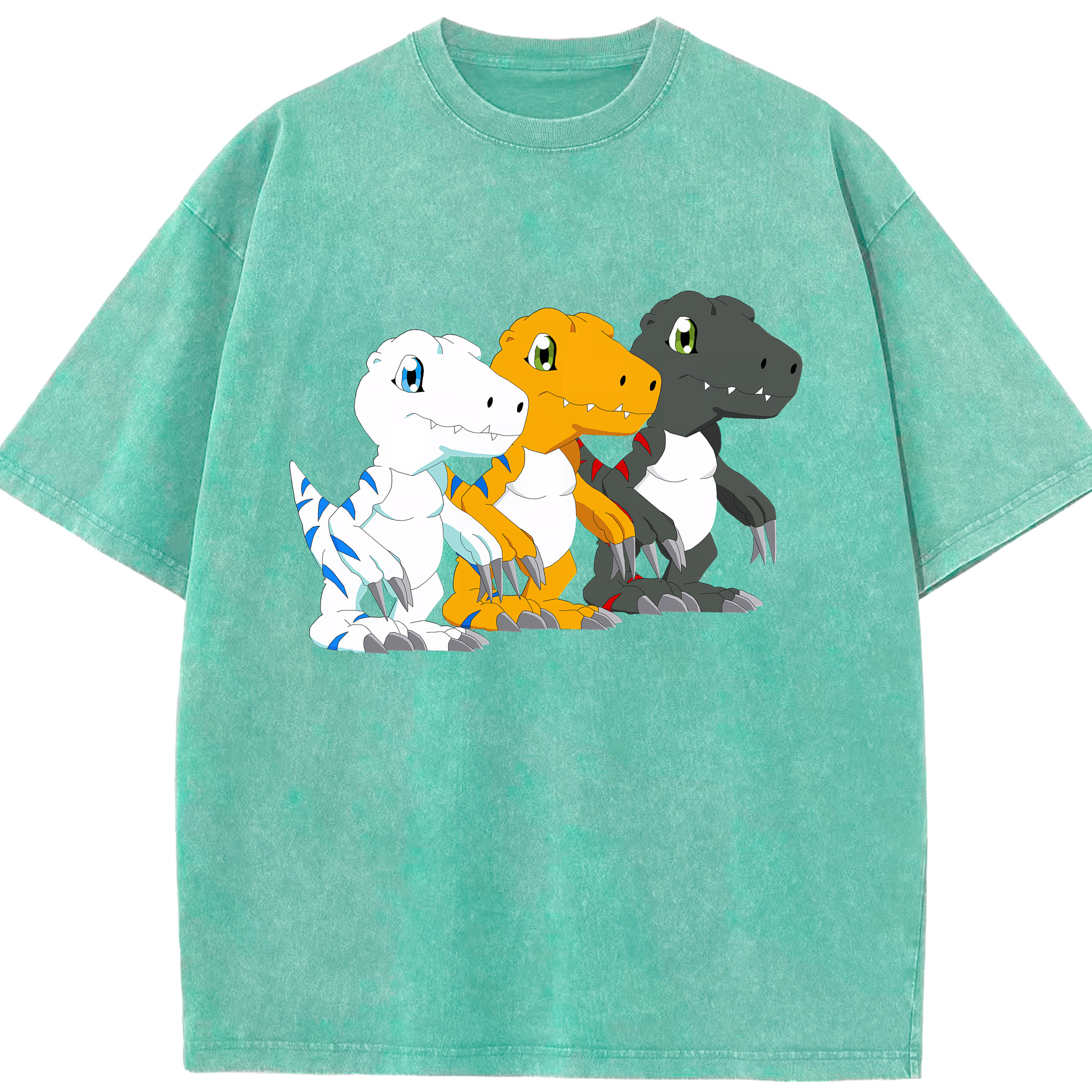 （画像用） Digimon デジタルモンスター/デジモン 綿100% ヴィンテージ風 半袖Tシャツ（フロントプリント）